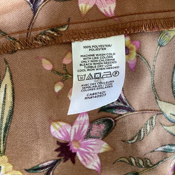 Burgandy and Terra Cotta Coloured Floral 1/2 Button Floral Blouse - Picture 7 of 7